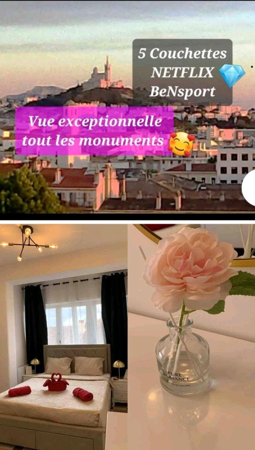 Sublime 2 Pieces Vue Incroyable Mer Et Tout Les Monuments De Marseille Extérieur photo